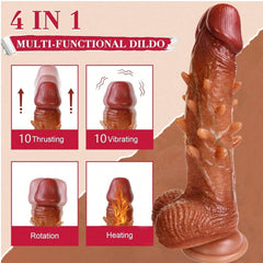 Thrusting Ribbed Realistic Dildo 22 cm