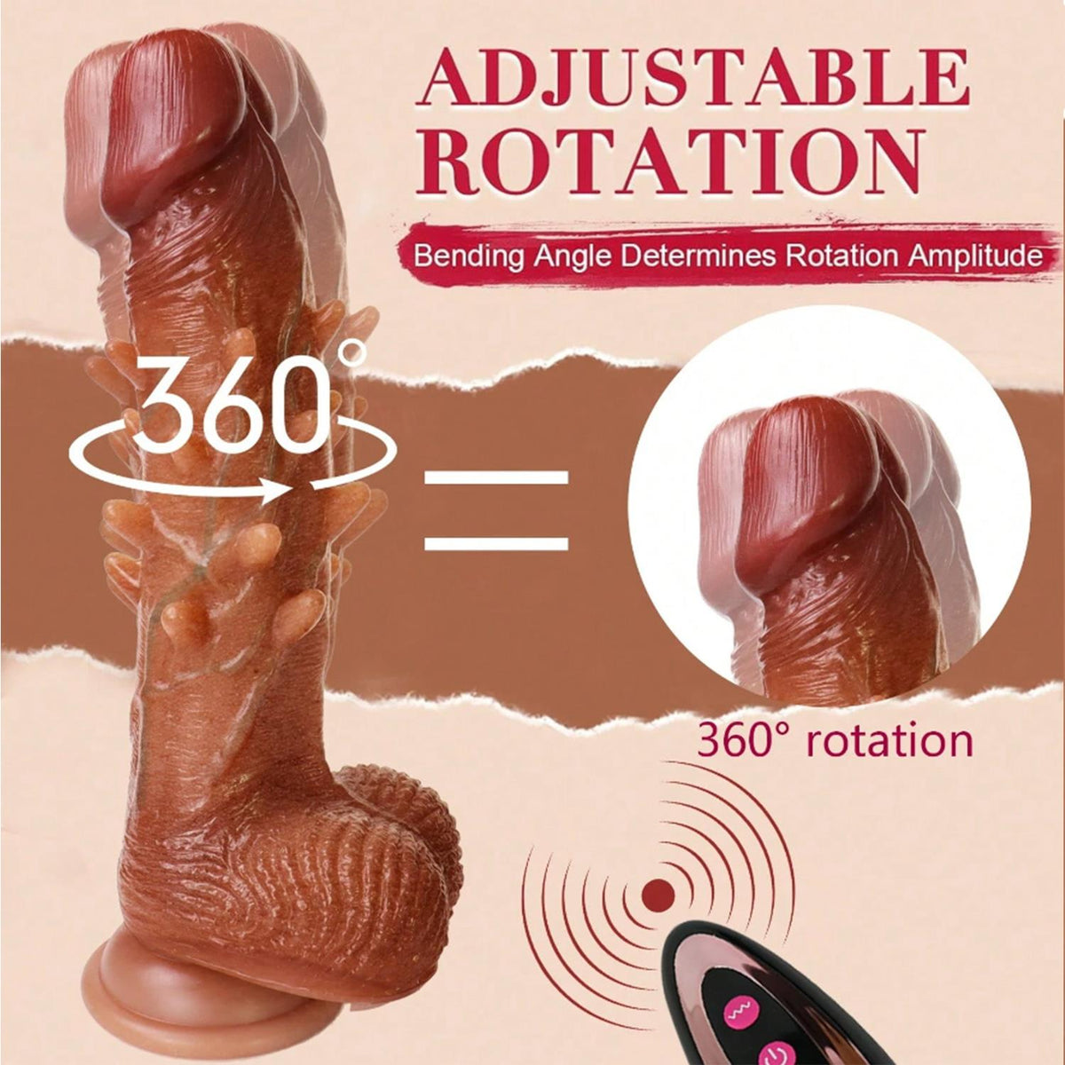 Thrusting Ribbed Realistic Dildo 22 cm