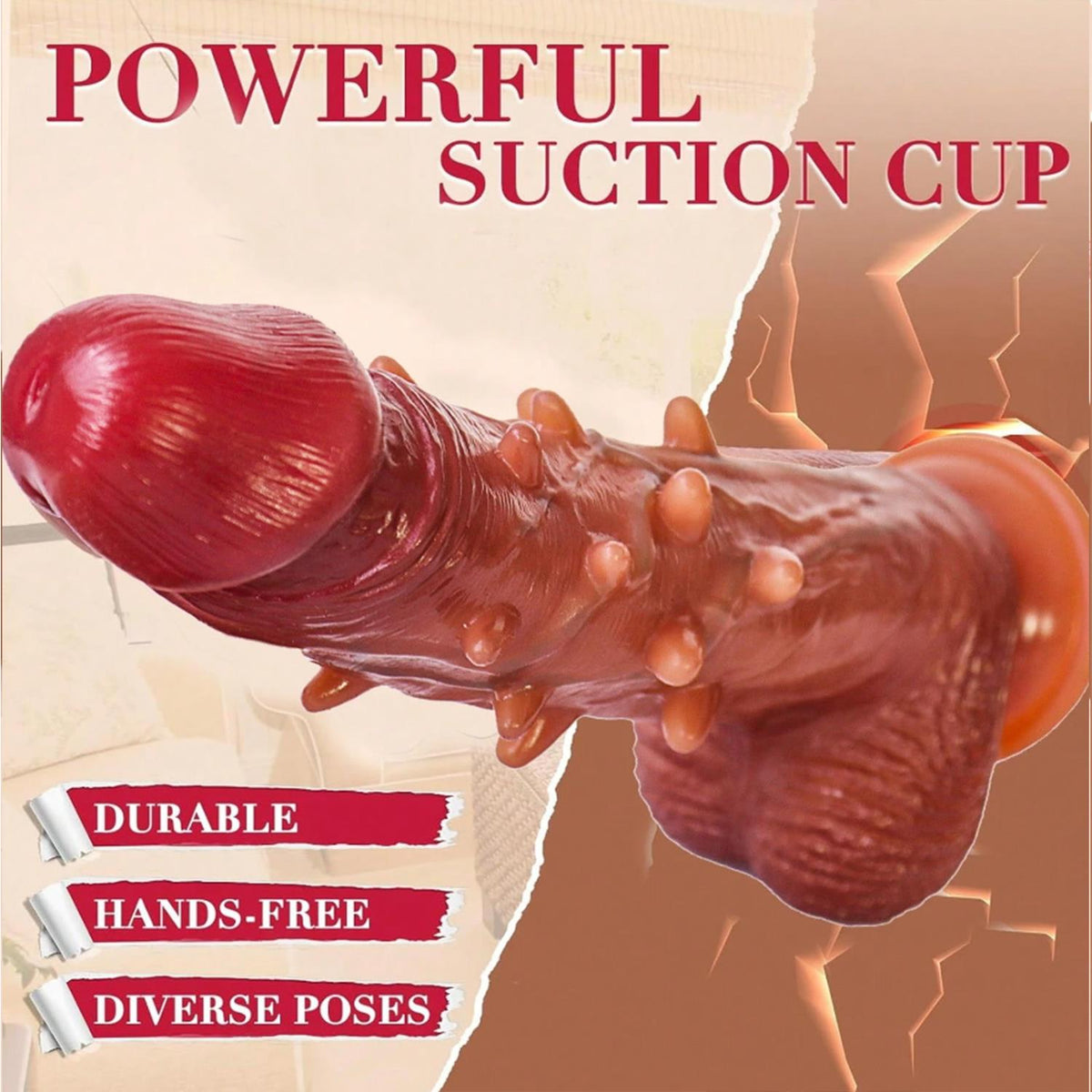 Thrusting Ribbed Realistic Dildo 22 cm