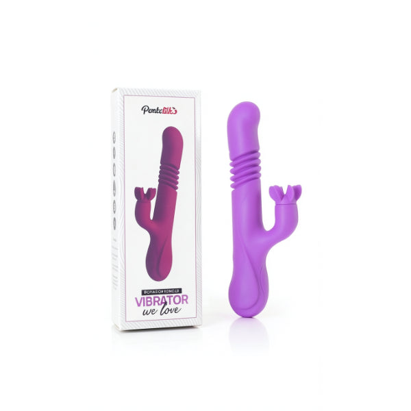 Hareketli Uyarıcılı Isıtmalı Rabbit Vibratör Mor