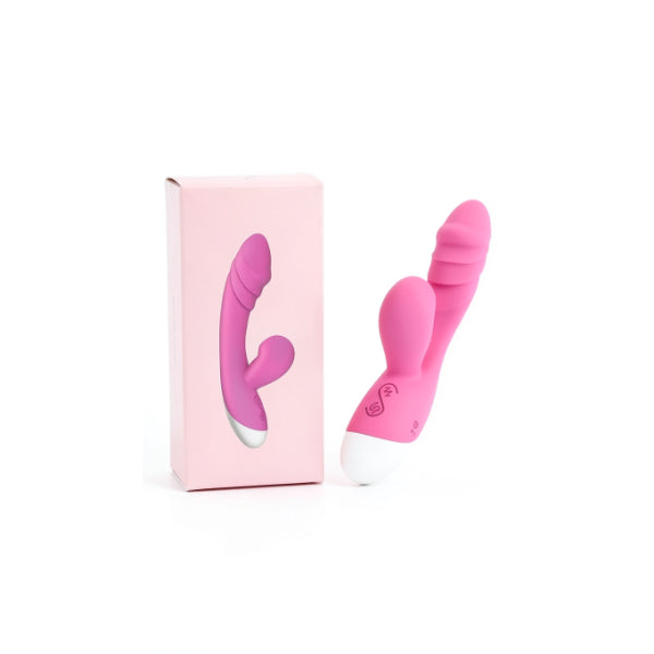 Suction Curved Rabbit Vibrator Pink