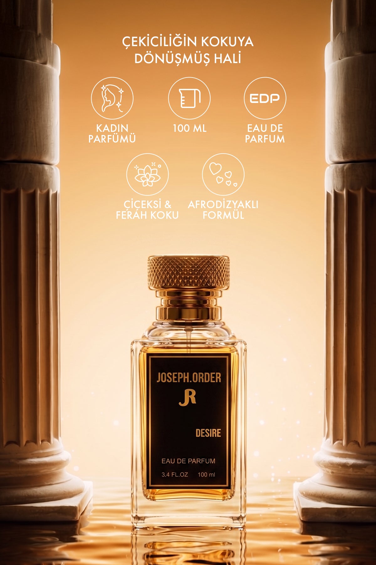 Joseph Order Desire ürün bilgileri: kadın parfümü, 100 ml, Eau de Parfum, çiçeksi ve ferah koku, afrodizyaklı formül