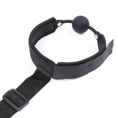 Ball Gag Hand and Ankle Restraint Set Black