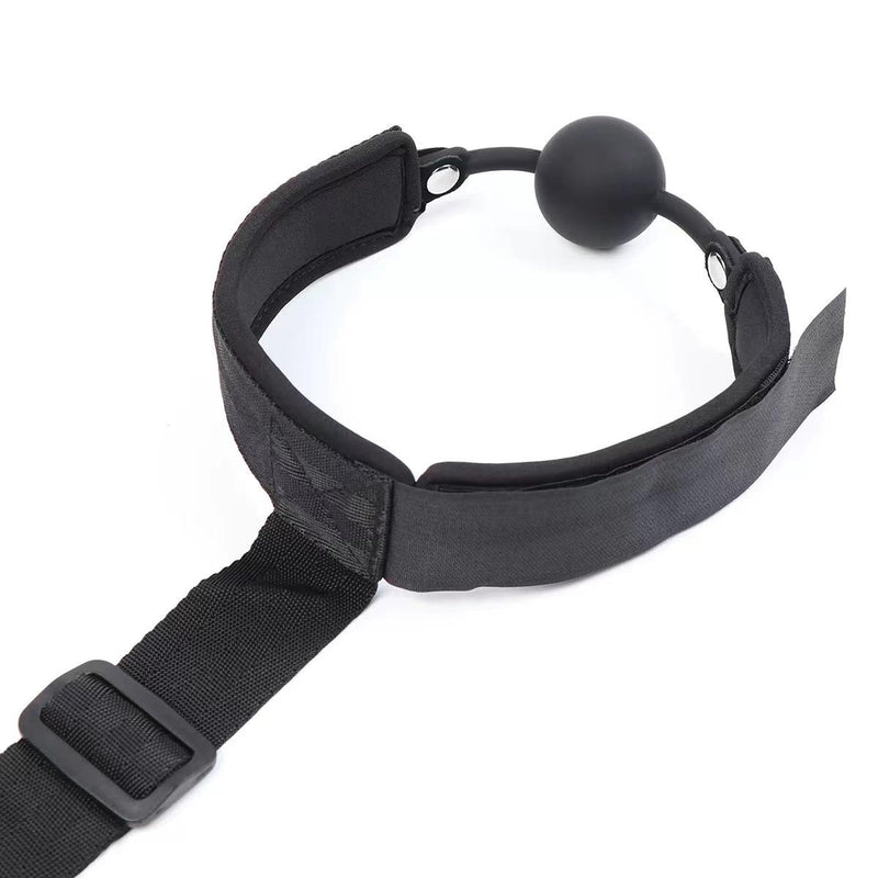 Ball Gag Hand and Ankle Restraint Set Black
