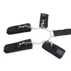 Ball Gag Hand and Ankle Restraint Set Black