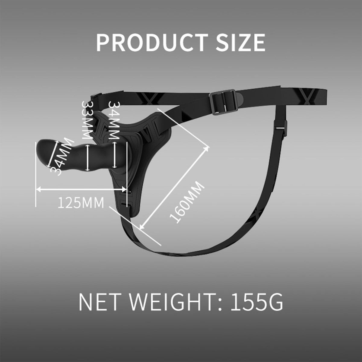 Strap-On Modern Dildo Black 12.5 cm