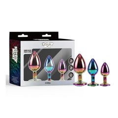 Chisa Rainbow Gem Metal Anal Plug Set of 3