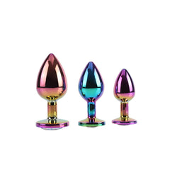 Chisa Rainbow Gem Metal Anal Plug Set of 3