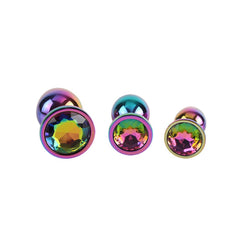 Chisa Rainbow Gem Metal Anal Plug Set of 3