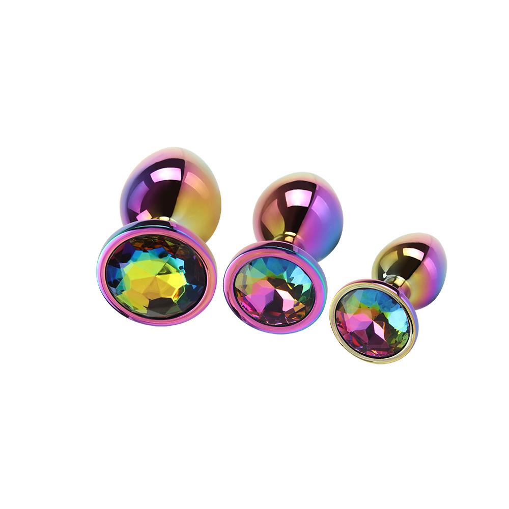 Chisa Rainbow Gem Metal Anal Plug Set of 3