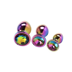 Chisa Rainbow Gem Metal Anal Plug Set of 3