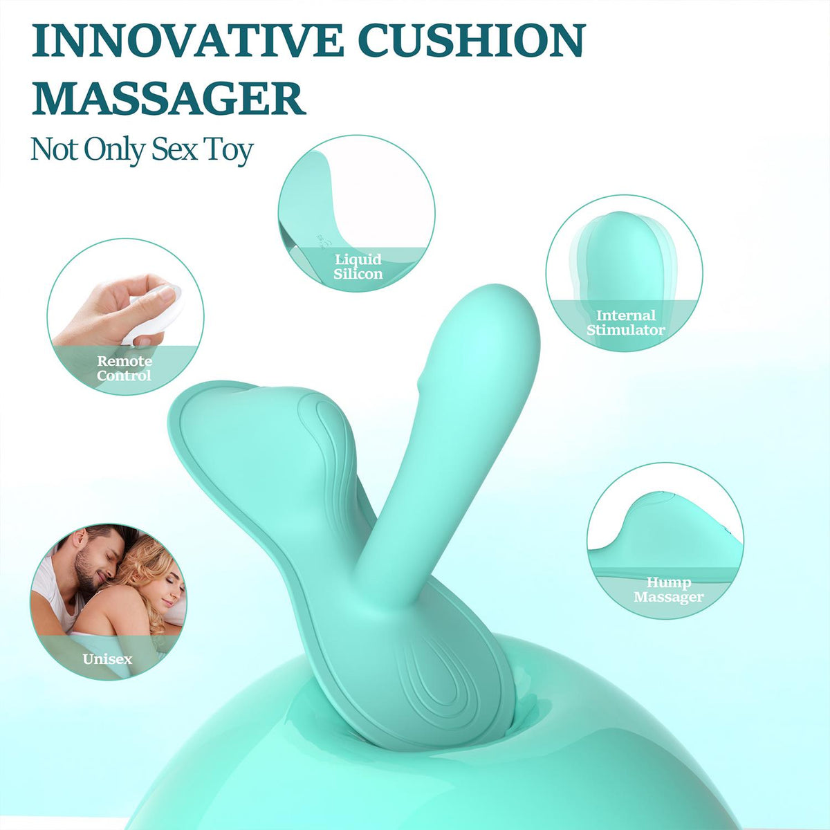 Dual Motor 9 Mode Remote Controlled Cushion Vibrator - Unisex Massager and Stimulator