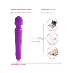 Double Ended Wand Vibrator Purple