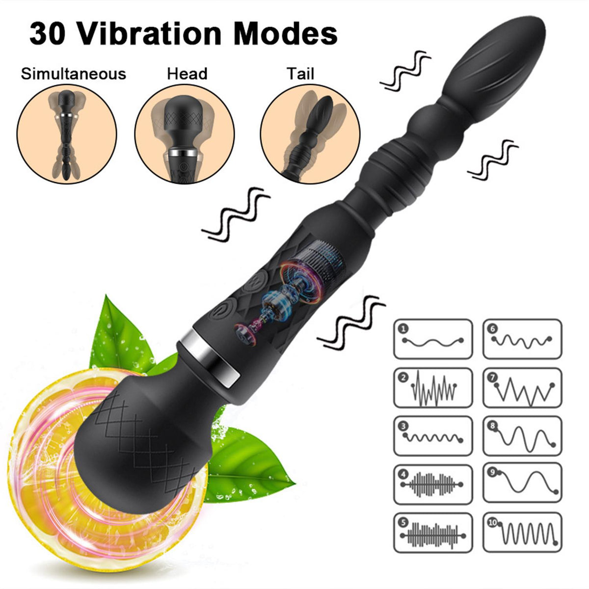 Double Ended 30 Mode Rechargeable Vibrator Pink - Powerful, Quiet and Multifunction