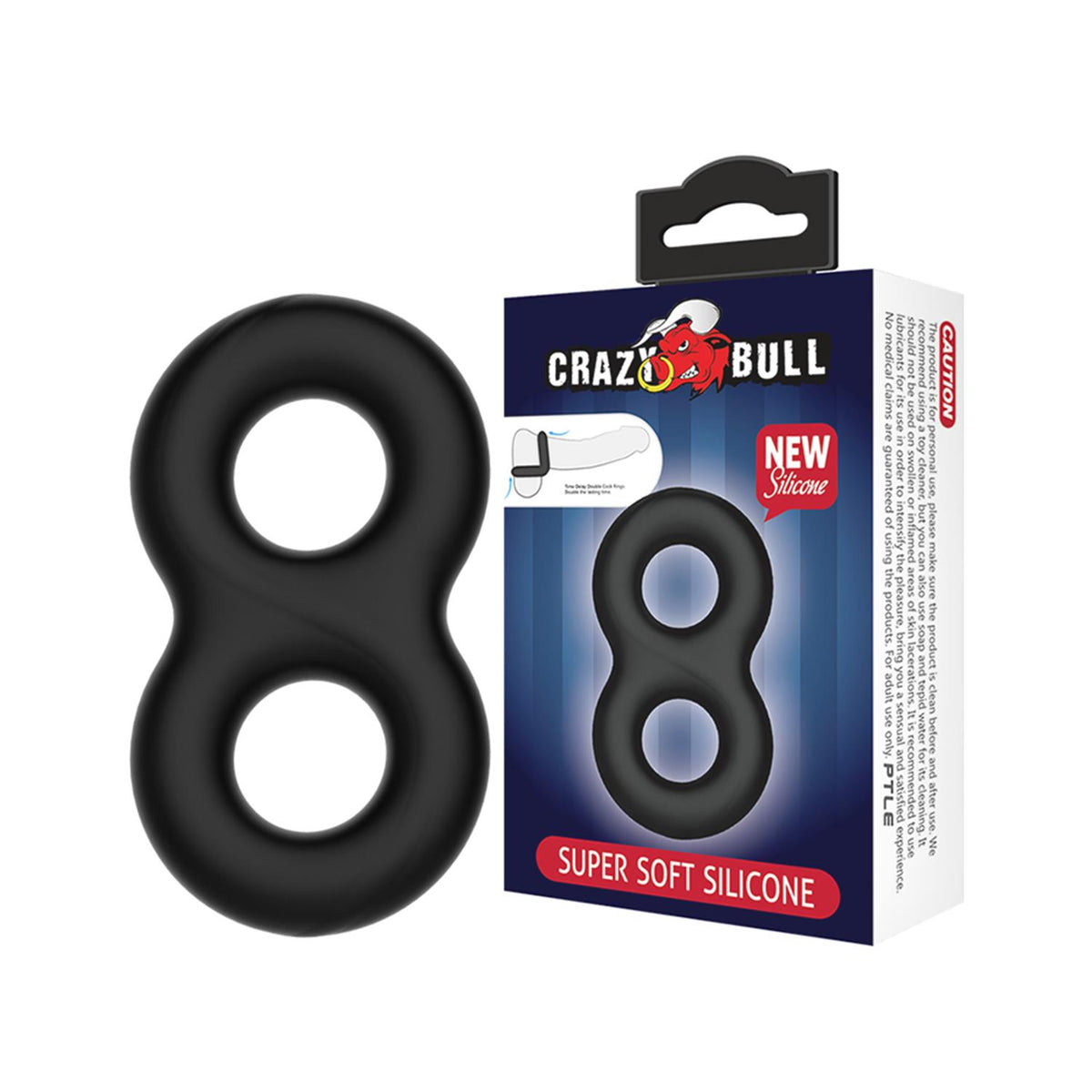 Crazy Bull Dual Ring Medical Silicone Cock Ring