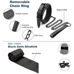 Leather Bondage Restraint Set Black