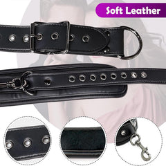 Leather Bondage Restraint Set Black