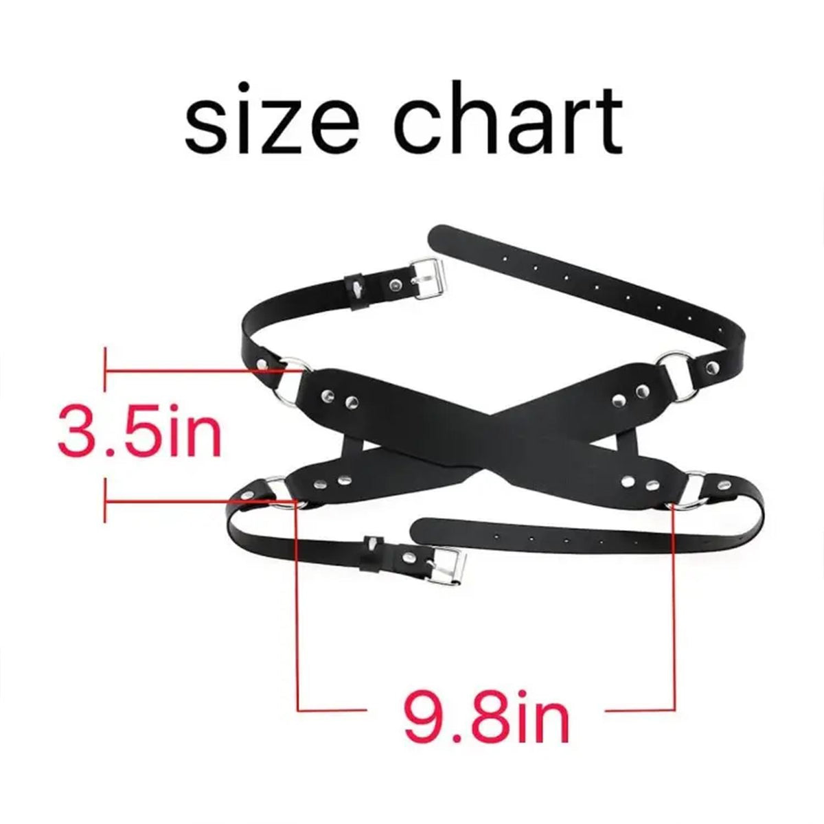 Leather Crossed Blindfold with Adjustable Harness