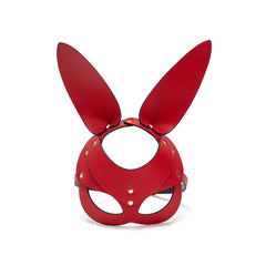 Leather Bunny Mask Red