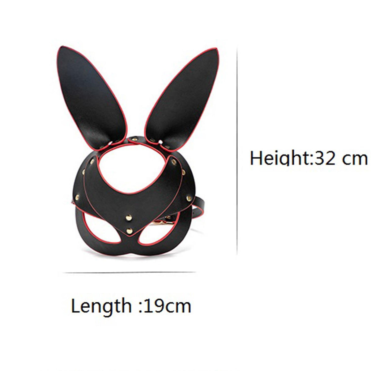 Leather Bunny Mask Red