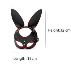 Leather Bunny Mask Red