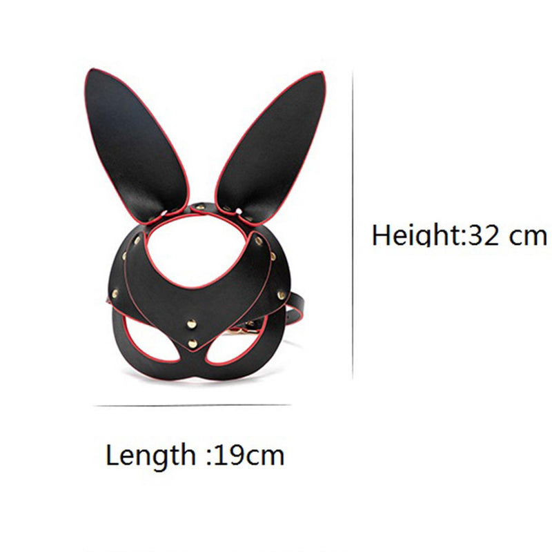 Leather Bunny Mask Red