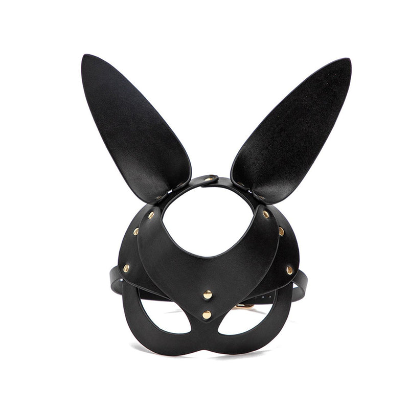 Leather Bunny Mask Black