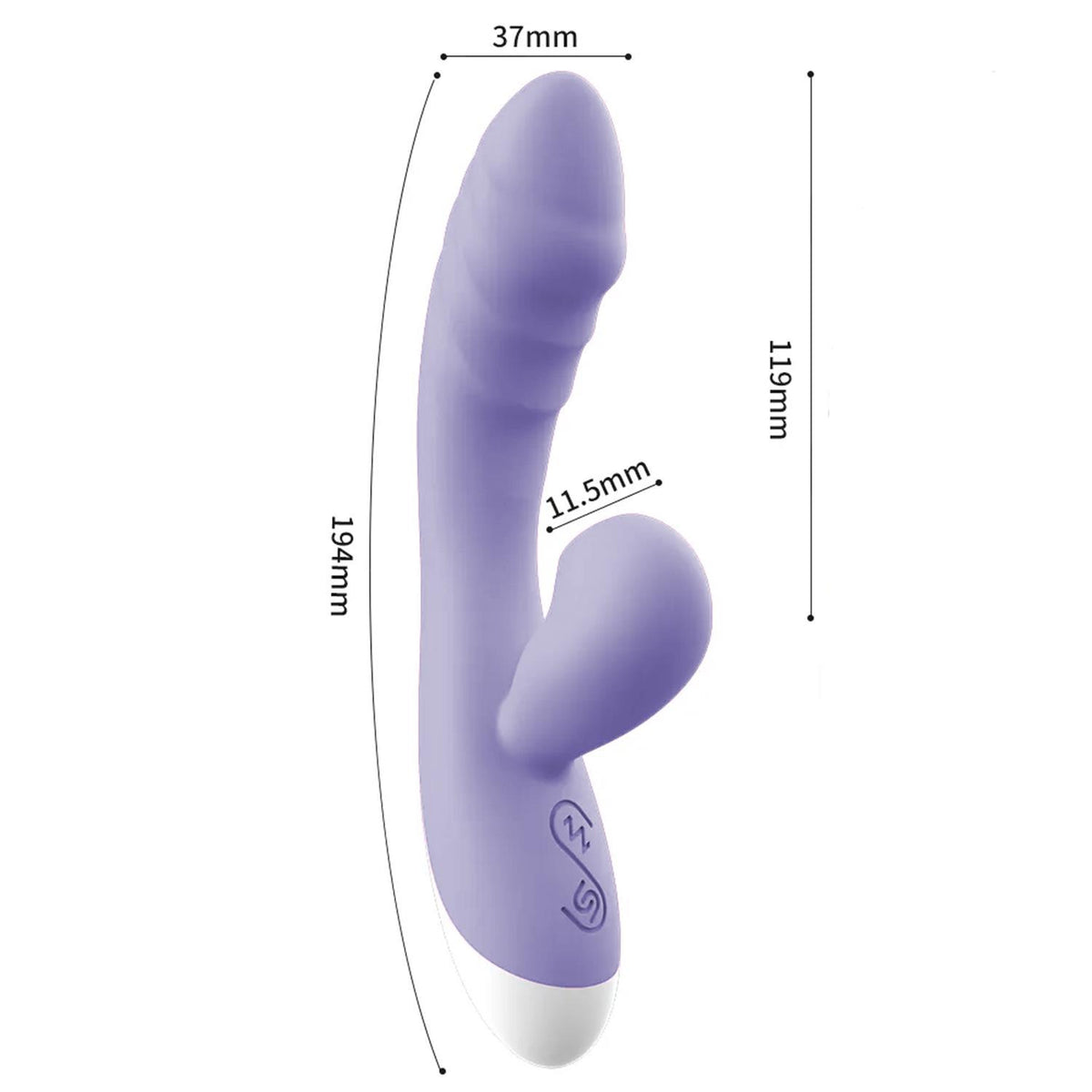 Suction Curved Rabbit Vibrator Purple