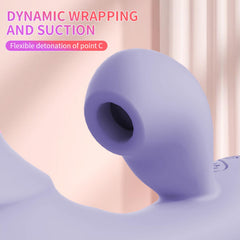 Suction Curved Rabbit Vibrator Purple