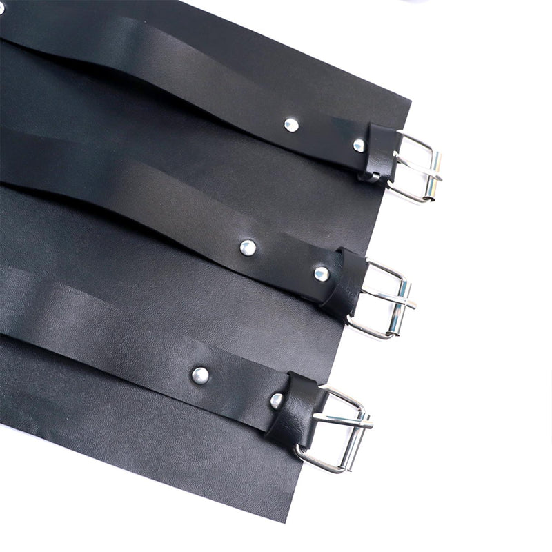Black Leather Arm and Hand Restraint Harness Set