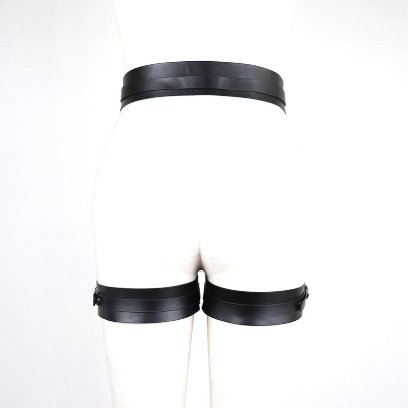 Dominant Touch Deri Bel ve Bacak Harness Takımı