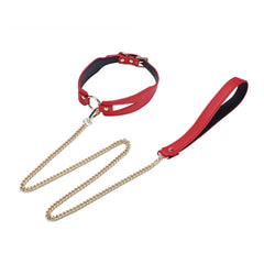 Fantasy Collar with Chain Leash Red