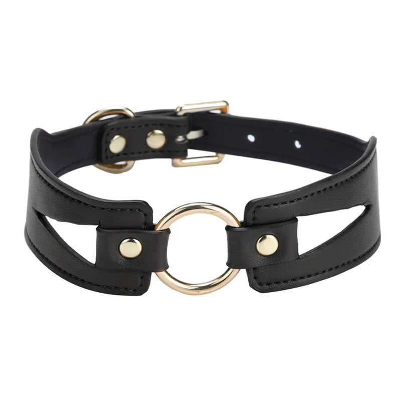 Fantasy Collar with Chain Leash Black