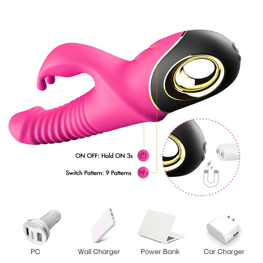 Thrusting Rabbit Vibrator Rose Pink