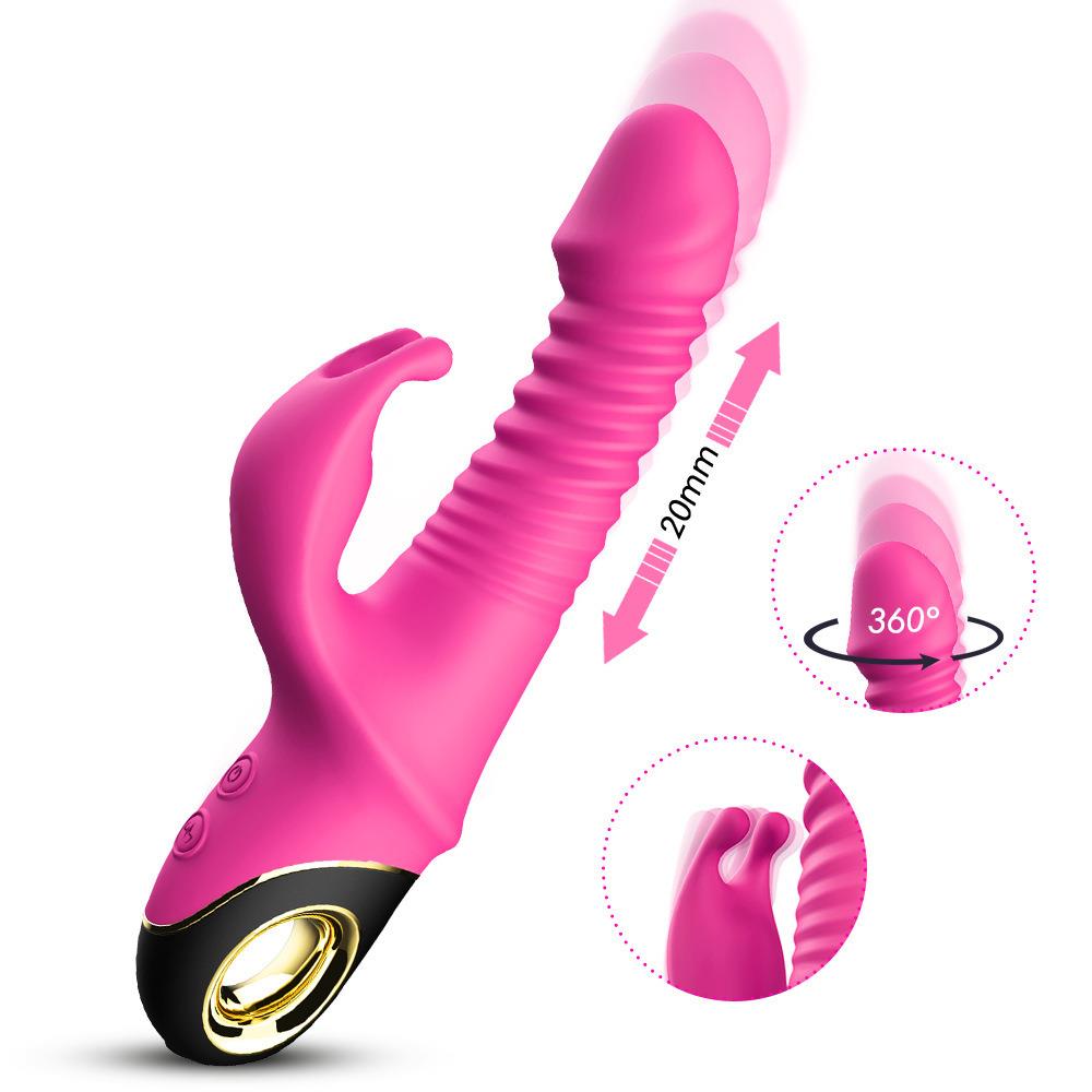 Thrusting Rabbit Vibrator Rose Pink