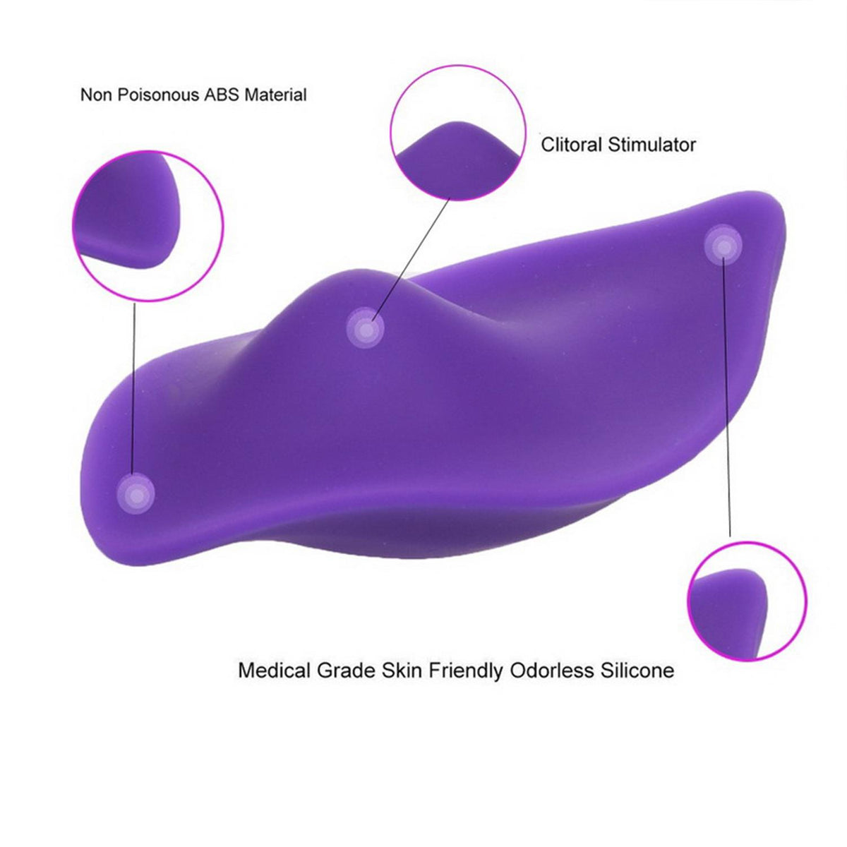 Wireless Remote Controlled Wearable Clitoral Vibrator Purple - USB Rechargeable, Quiet and Waterproof