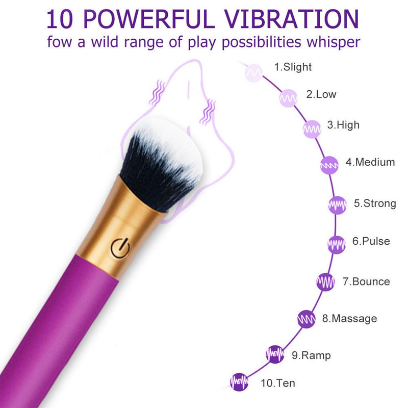 Makeup Brush Shaped Vibrator Purple