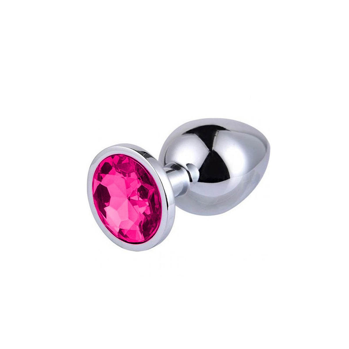 Metal Anal Plug with Diamond Gem Rose Large