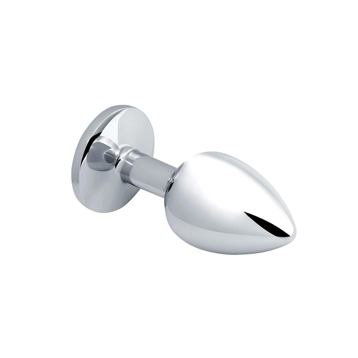 Metal Anal Plug with Diamond Gem Rose Small