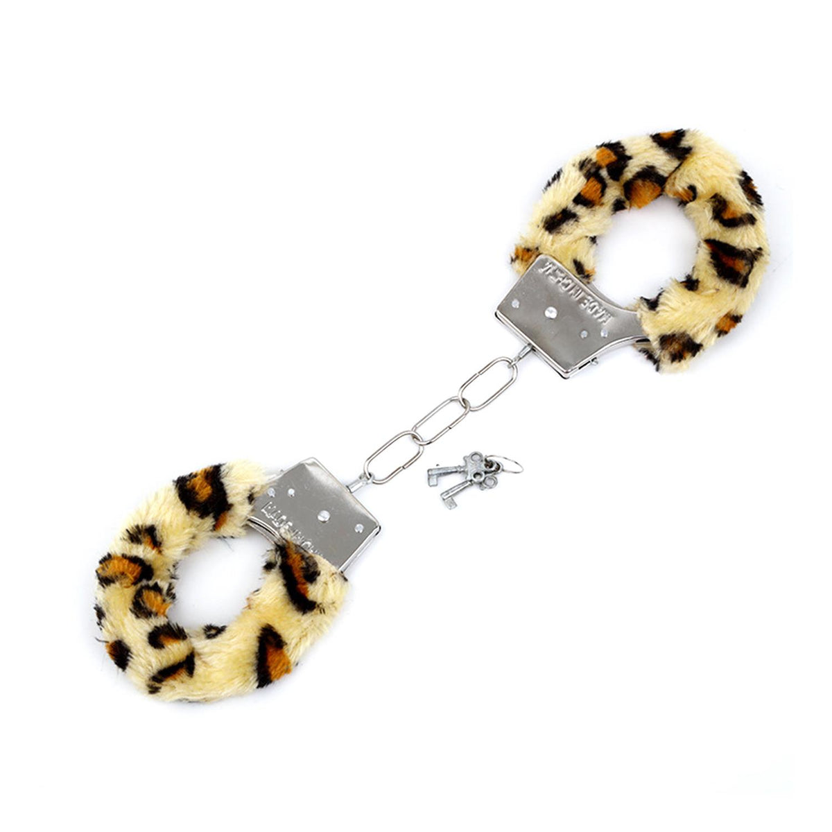 Plush Lined Metal Fantasy Handcuffs Leopard