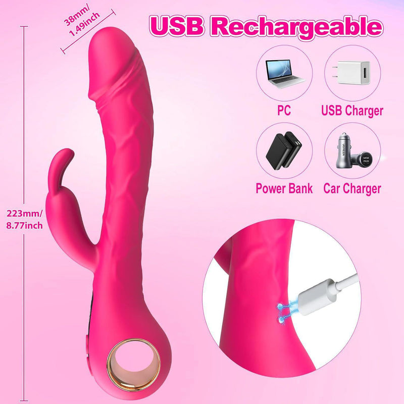 Pembe Tilki 2-in-1 Rabbit Vibrator with LCD Display