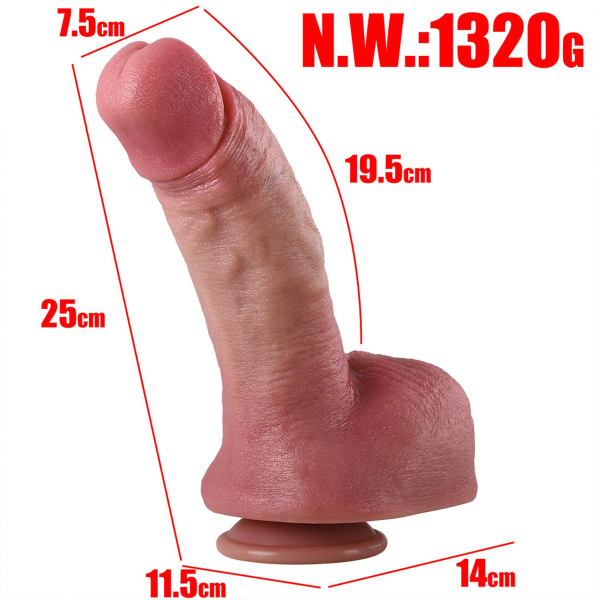 Pembe Tilki Suction Cup Large Realistic Dildo 25 cm