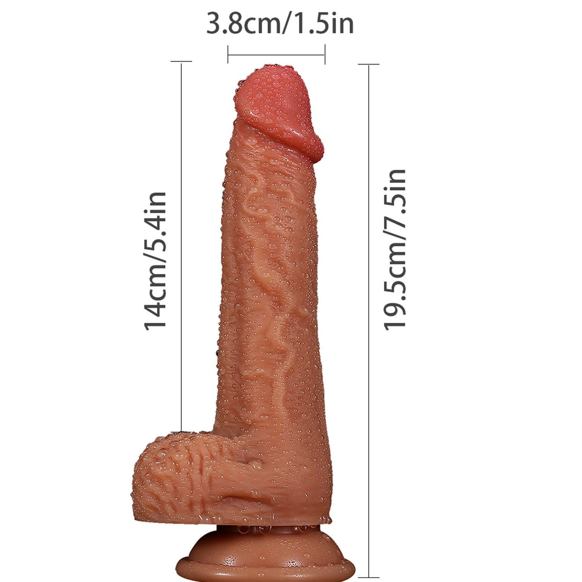 Realistic Dildo - 19.5 cm Strong Suction Cup Base