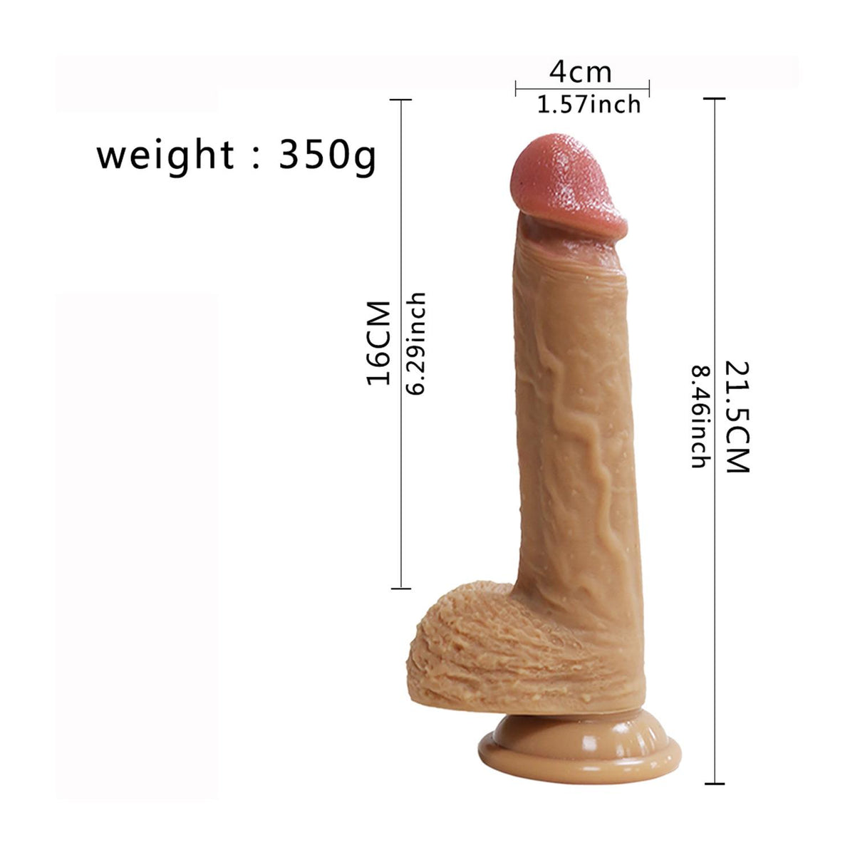 Realistic Dildo - Dark Skin 24.5 cm
