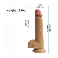Realistic Dildo - Dark Skin 24.5 cm