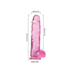 Clear Pink Realistic Dildo 23 cm
