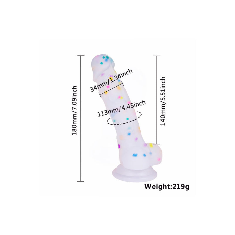 Silicone Realistic Rainbow Dildo 18 cm