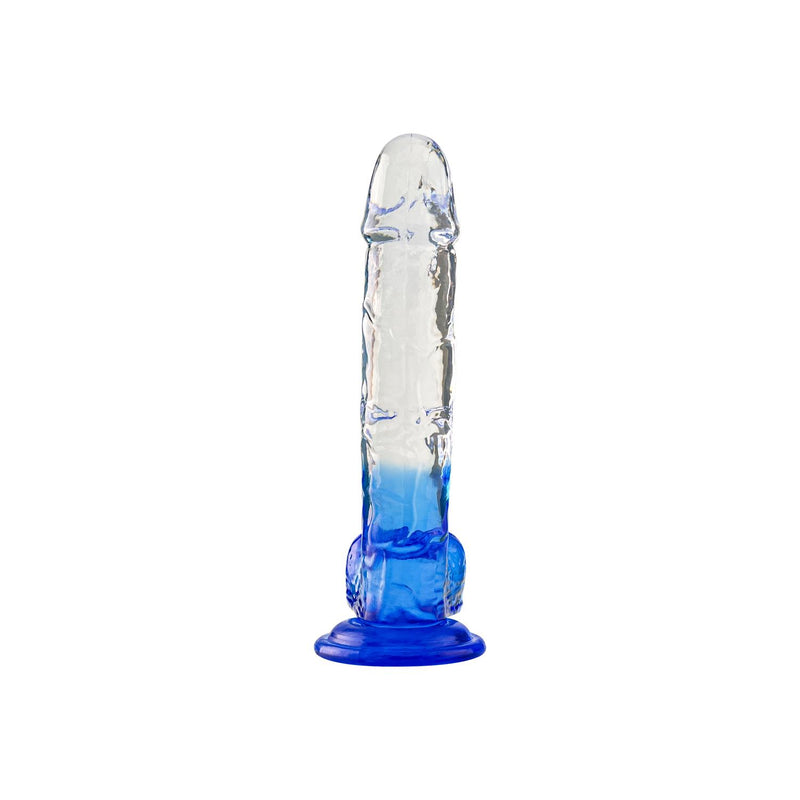 Silicone Clear Blue Realistic Dildo 17.5 cm