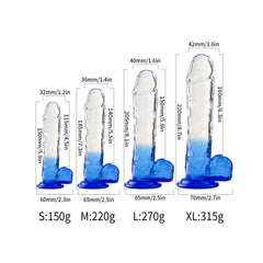 Silicone Clear Blue Realistic Dildo 17.5 cm