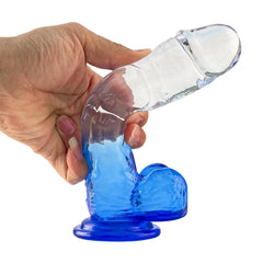Silicone Clear Blue Realistic Dildo 20 cm